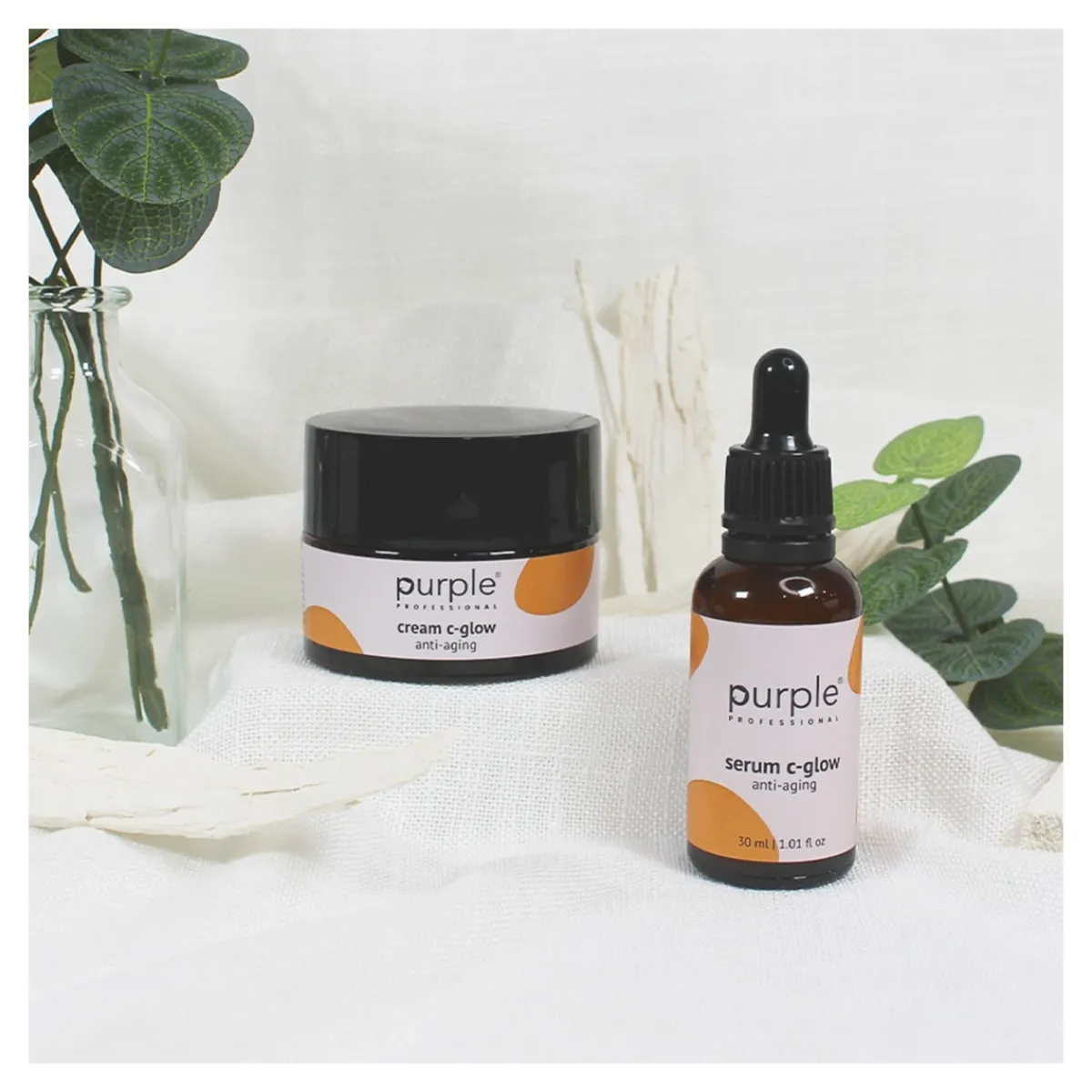 Kit C-GLOW 25+ : Sérum + Crème + Huile cuticules offerte | Purple Professional Online