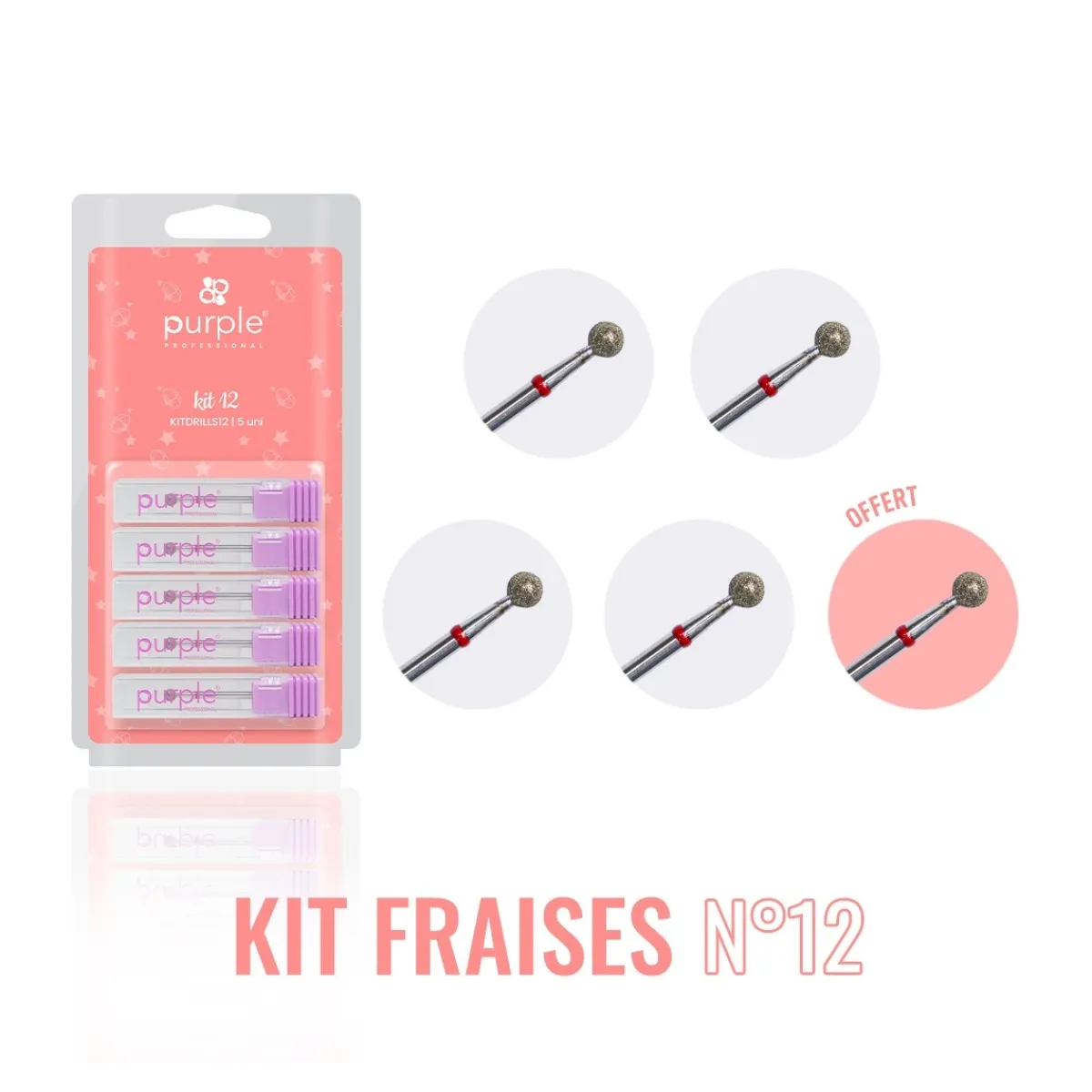 KIT DE FRAISES N°12 : 4 embouts P3030 + 1 offert - Purple | Purple Professional Best