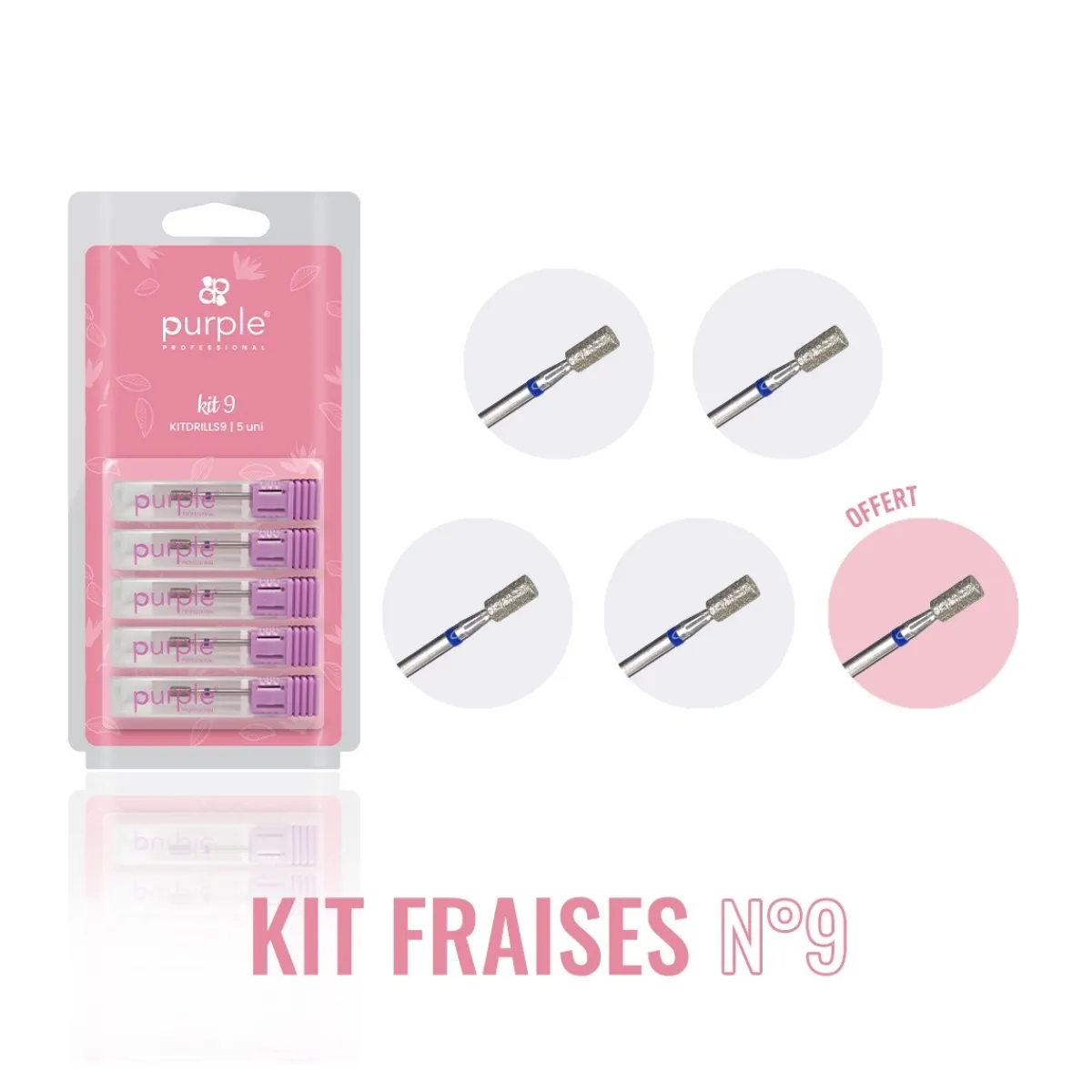 KIT DE FRAISES N°9 : 4 embouts P1472 + 1 offert - Purple | Purple Professional Best