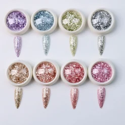 Kit de Paillettes pastel - 8 Pots | Fraise Nail Shop Online