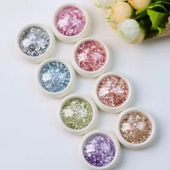 Kit de Paillettes pastel - 8 Pots | Fraise Nail Shop Online
