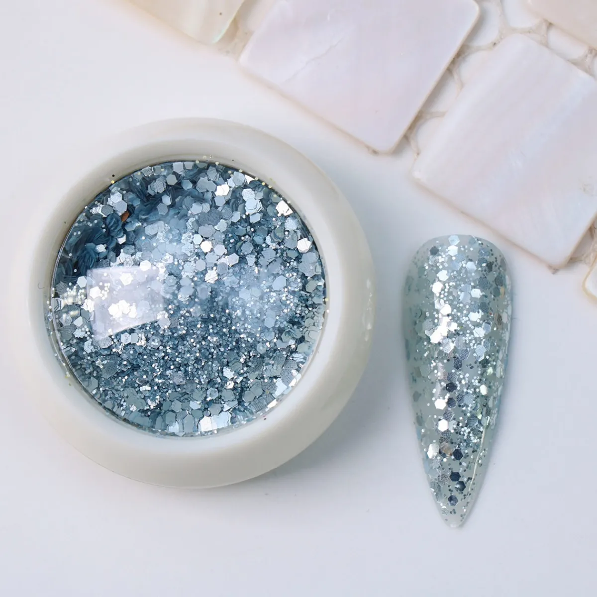 Kit de Paillettes pastel - 8 Pots | Fraise Nail Shop Online