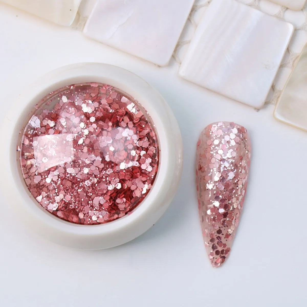Kit de Paillettes pastel - 8 Pots | Fraise Nail Shop Online