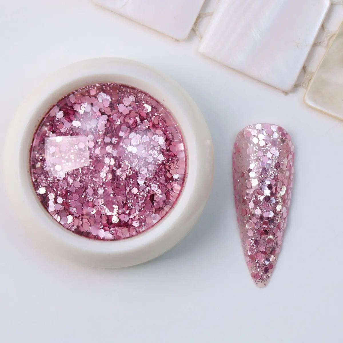 Kit de Paillettes pastel - 8 Pots | Fraise Nail Shop Online
