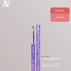 PINCEAU en Nylon pour Nail art, Plastiart et Zhostovo - Manche métallique | Purple Professional Online