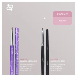 PINCEAU NAIL ART en Nylon ONE STROKE XS : 3 x 4mm - Manche en bois | Purple Professional Online