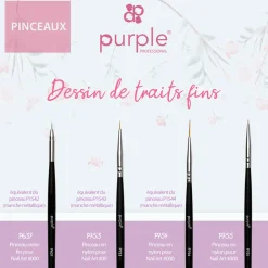 PINCEAU NAIL ART FIN et LONG N°000 Manche en bois | Purple Professional Online