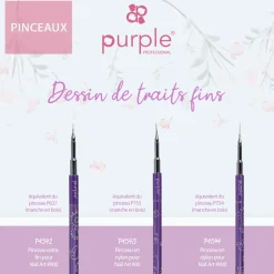 PINCEAU NAIL ART FIN N°00 Manche métallique | Purple Professional Online