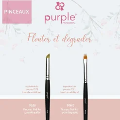 PINCEAU NAIL ART pour DÉGRADÉ Manche en bois | Purple Professional Online