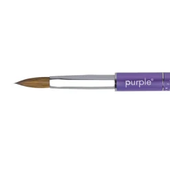 PINCEAU OVALE 100% KOLINSKY POUR APPLICATION RÉSINE N°8 Manche métallique | Purple Professional Outlet