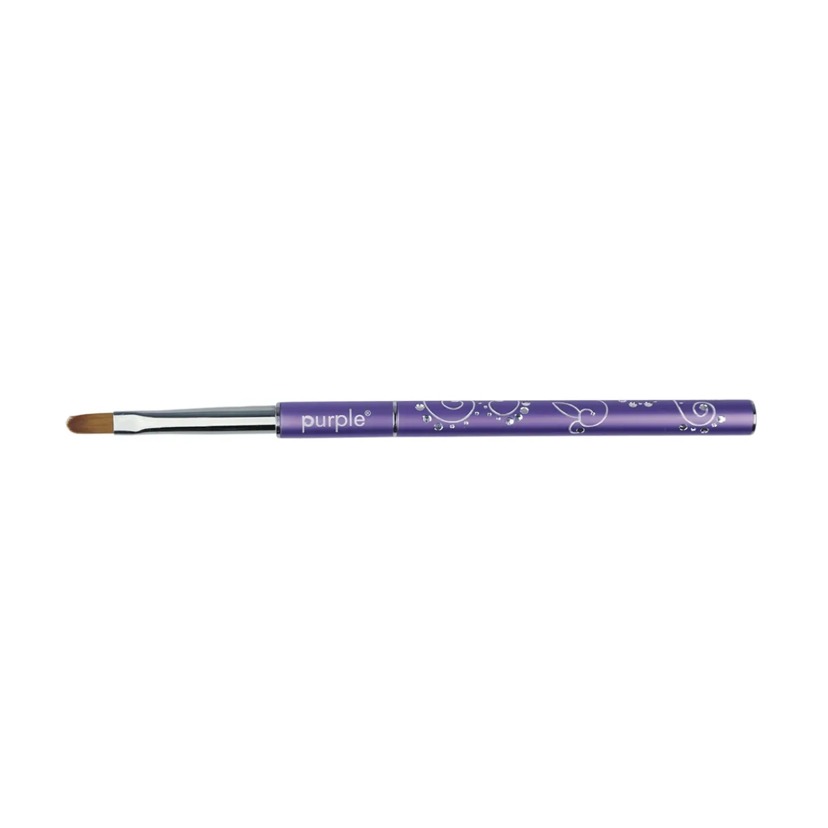 PINCEAU OVALE PLAT POUR APPLICATION DU GEL N°4 Manche métallique | Purple Professional Fashion