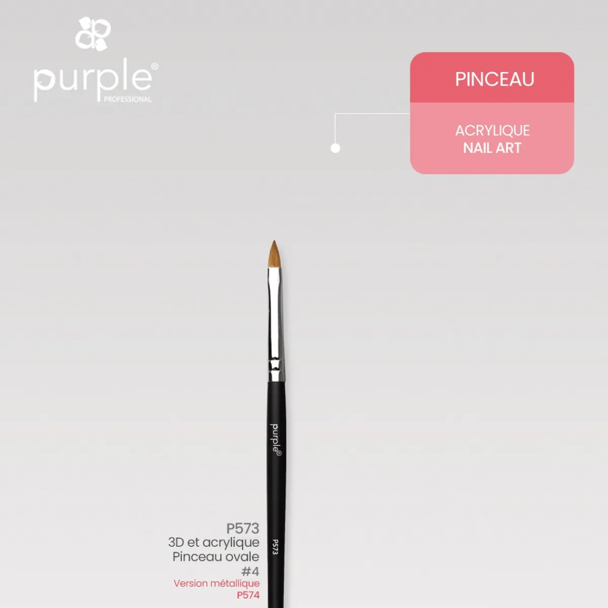 PINCEAU OVALE POUR 3D et APPLICATION RÉSINE N°4 Manche en bois | Purple Professional Fashion