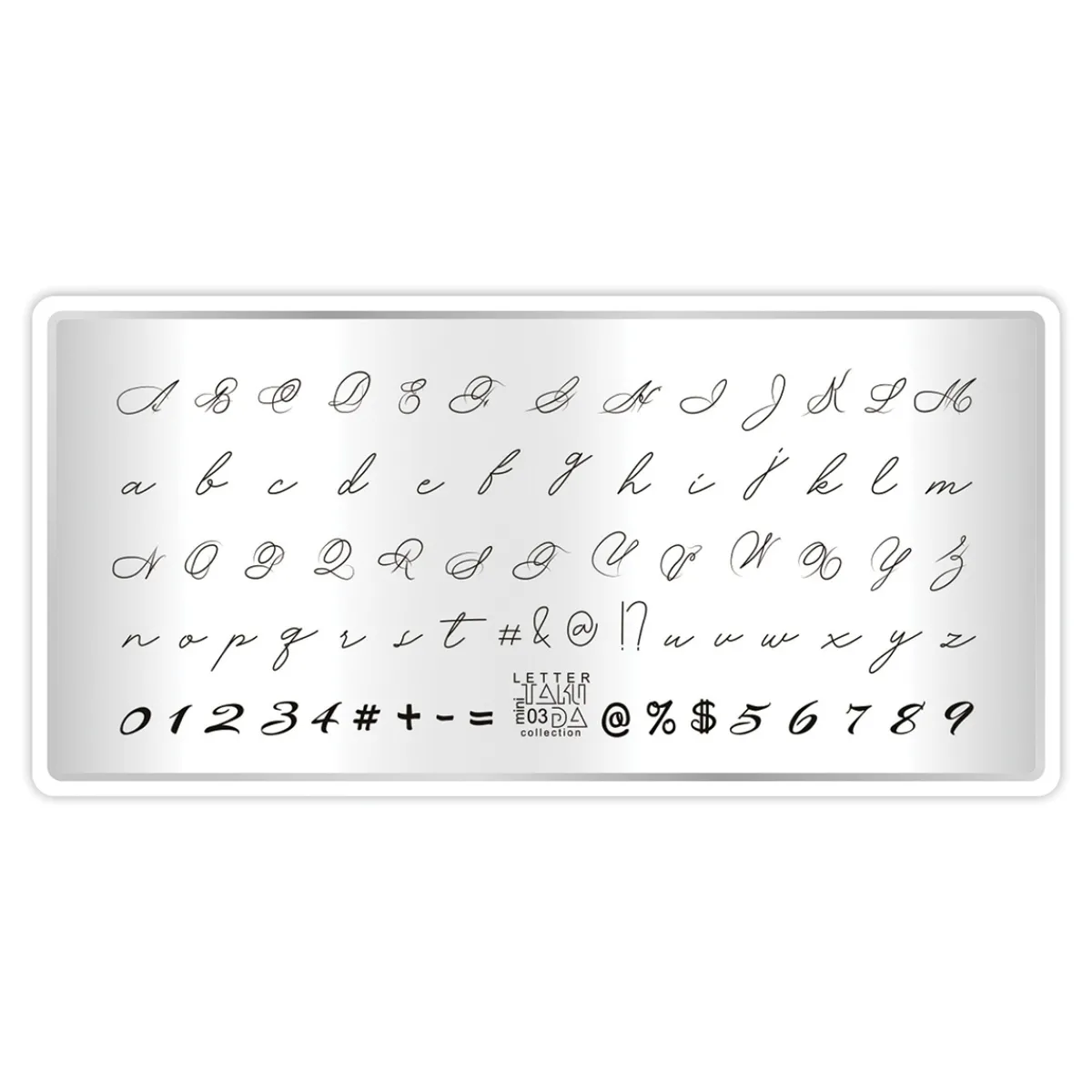 Plaque de STAMPING Mini - Lettres N°03 | Taki Da Hot