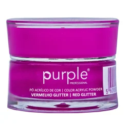 Poudre Acrylique de couleur - Rouge pailleté - 3,5 gr | Purple Professional Sale