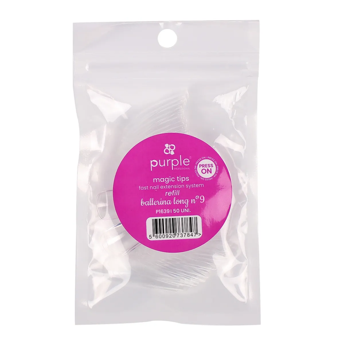 Recharges Capsules MAGIC TIPS BALLERINE / LONG N°9 - 50 pcs | Purple Professional Hot