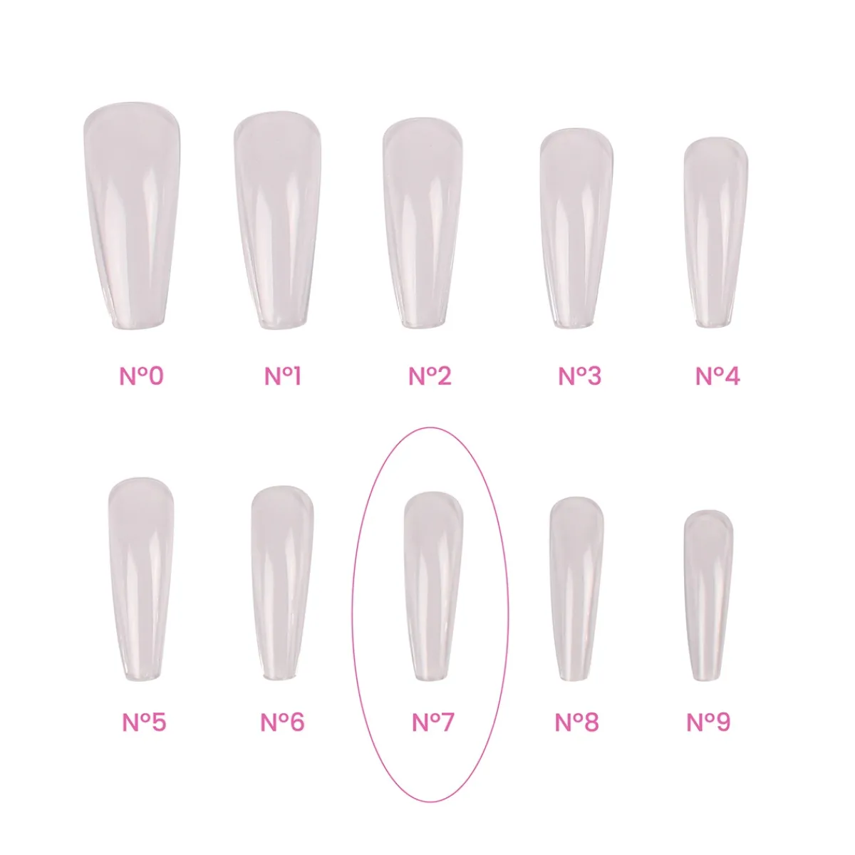 Recharges Capsules MAGIC TIPS BALLERINE / LONG N°7 - 50 pcs | Purple Professional Best