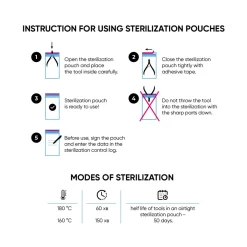 Sachets de stérilisation Bruns 60 x 100 mm - Dry & Steam (100 pcs) | MICROSTOP Outlet