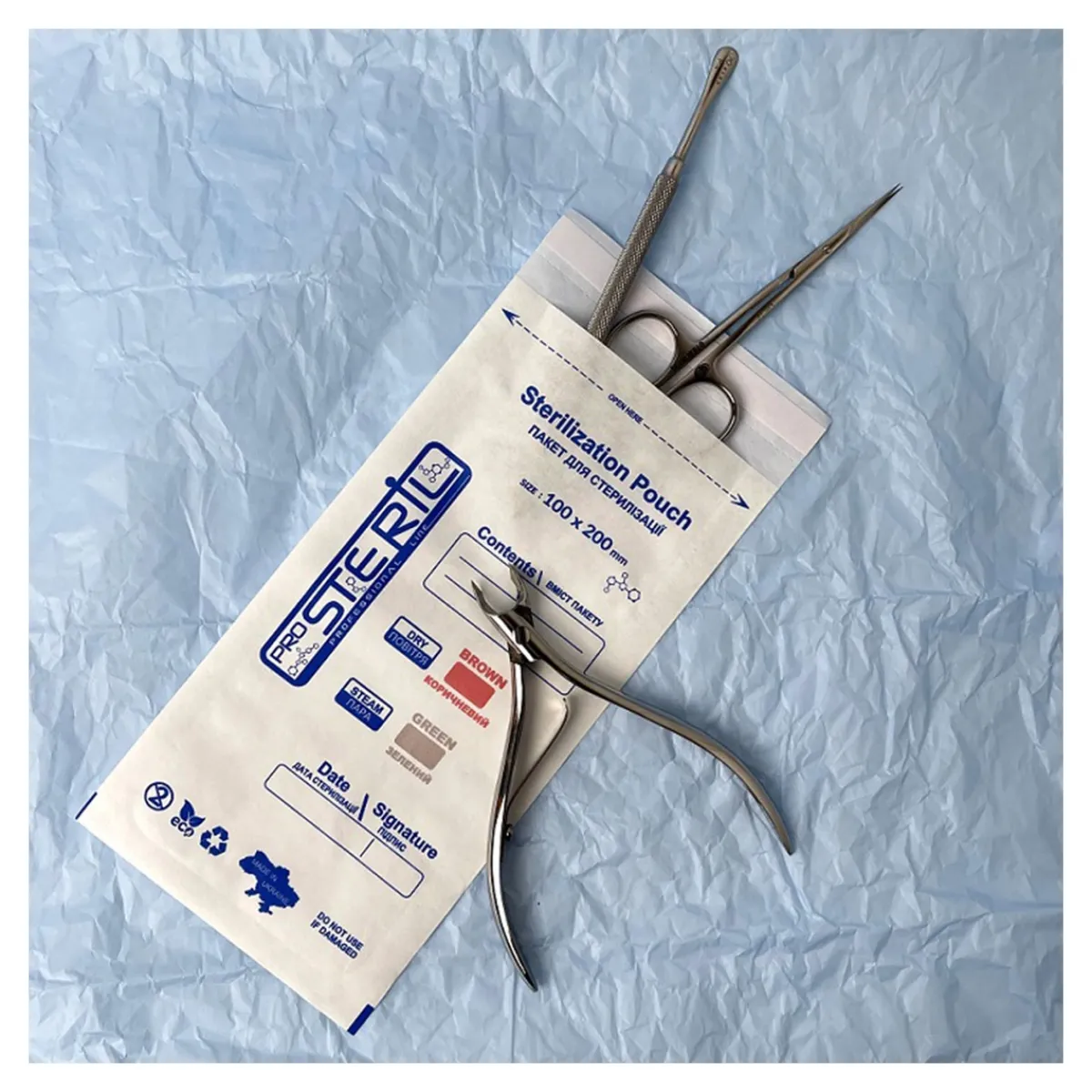 Sachets de stérilisation Transparents 100 x 200 cm - Dry & Steam (100 pcs) | ProSteril Online