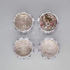Set de Paillettes Argent - 4 Pots | Fraise Nail Shop Hot