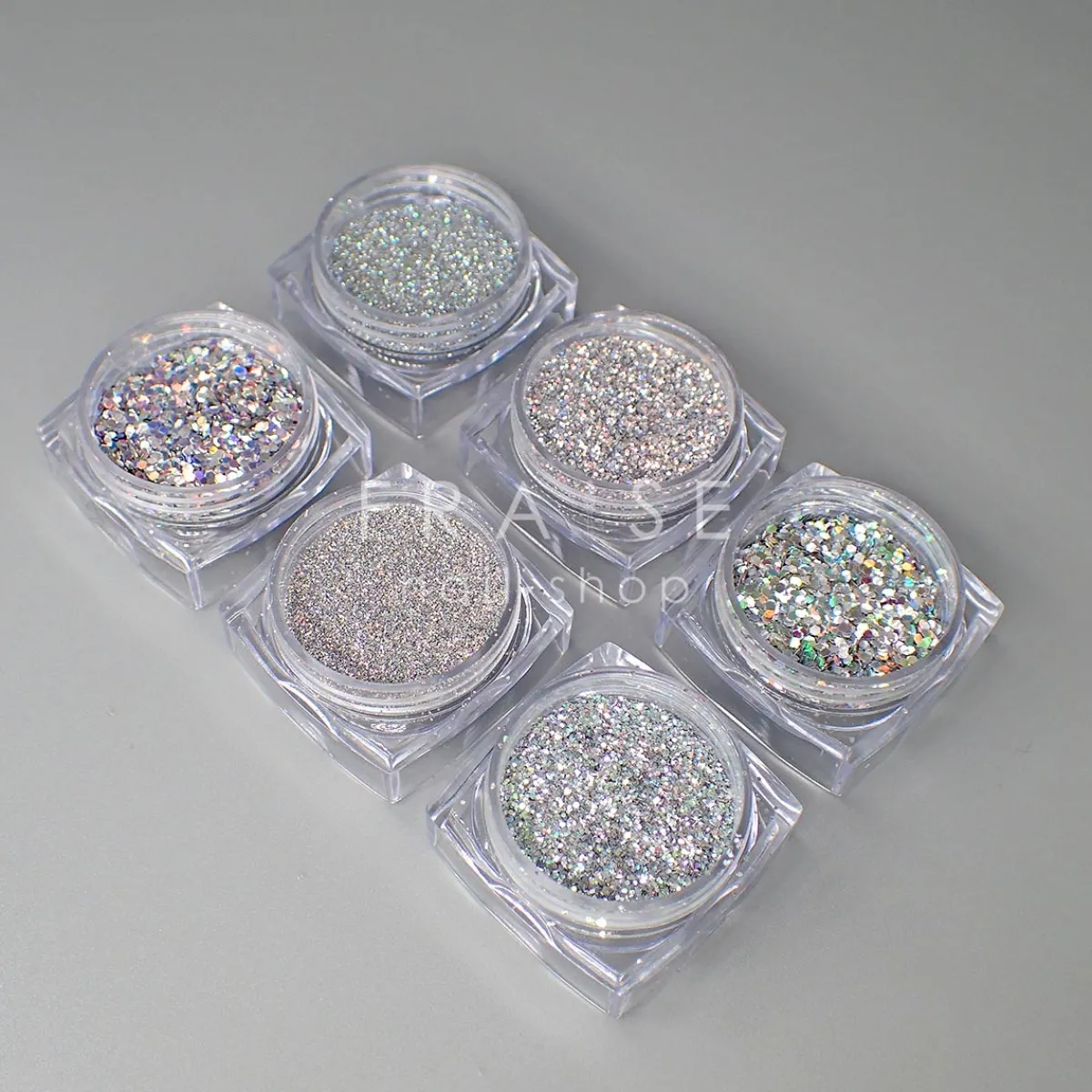 Set de Paillettes Argent - 6 Pots | Fraise Nail Shop Sale