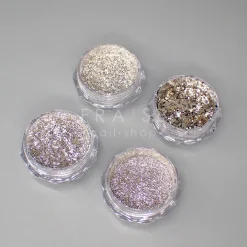 Set de Paillettes Argent - 4 Pots | Fraise Nail Shop Hot