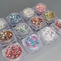 Set de Paillettes Sequins SNOW - 12 Pots | Fraise Nail Shop Fashion