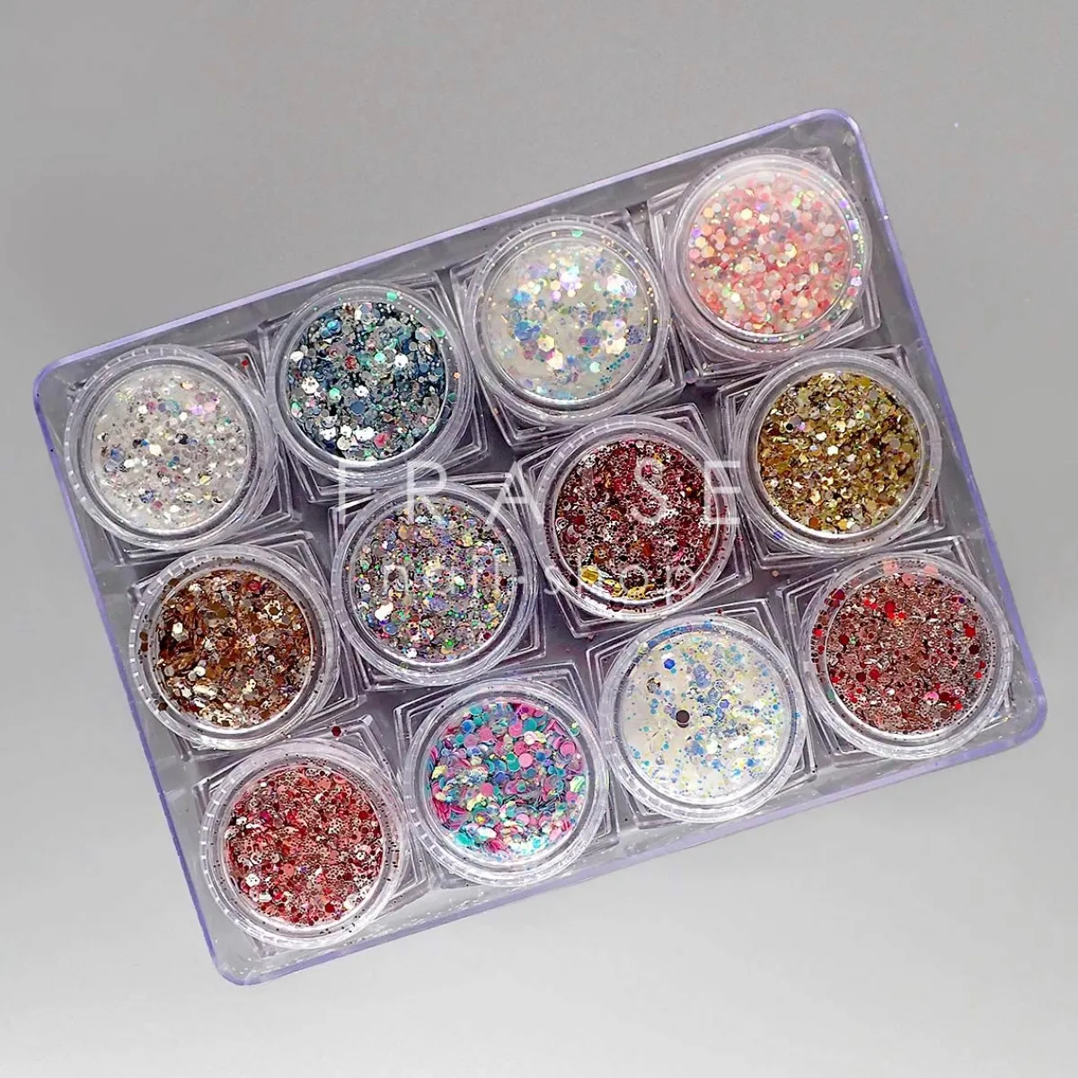 Set de Paillettes Sequins SNOW - 12 Pots | Fraise Nail Shop Fashion