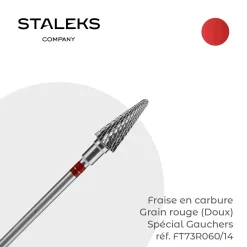 - Fraise en Carbure Grain Rouge Spécial Gauchers Forme conique 0,6 x 1,4 cm "Cone" | Staleks Fashion