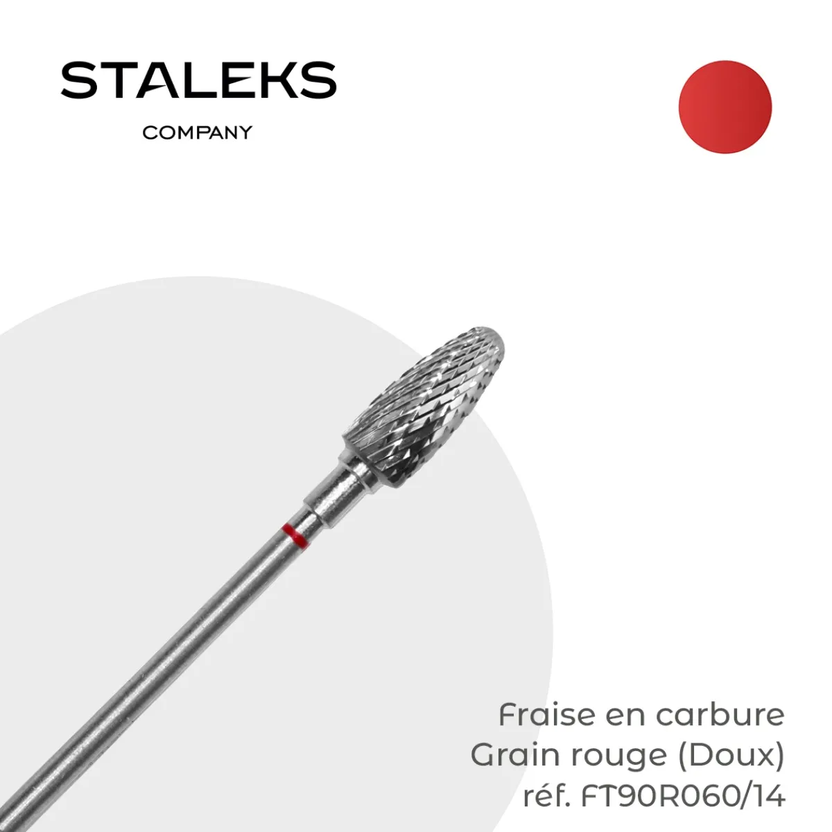 - Fraise en Carbure Grain Rouge Embout arrondi 0,6 x 1,4 cm "Corn" | Staleks Discount