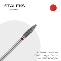 - Fraise en Carbure Grain Rouge Embout arrondi 0,4 x 1,4 cm "Corn" | Staleks Best