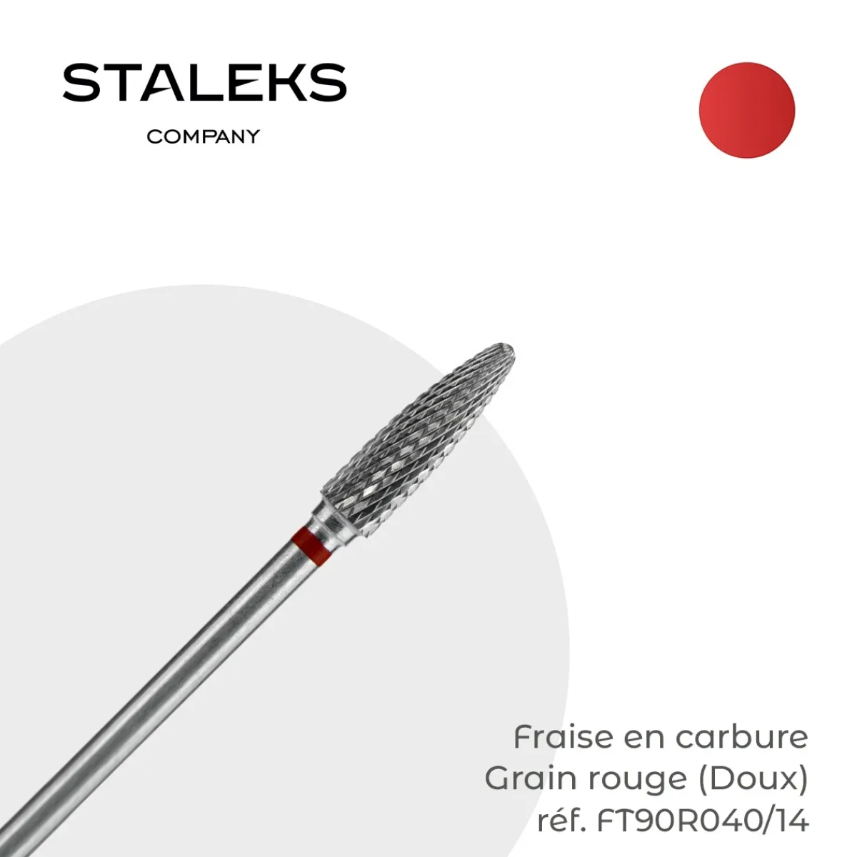 - Fraise en Carbure Grain Rouge Embout arrondi 0,4 x 1,4 cm "Corn" | Staleks Best
