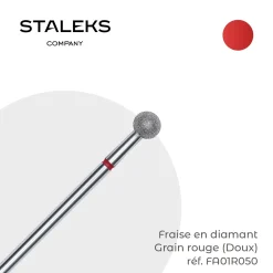 - Fraise en diamant forme Boule Grain Rouge 0,5 cm | Staleks Outlet