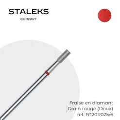 - Fraise en diamant forme Cylindre Grain Rouge 0,25 x 0,6 cm | Staleks Fashion