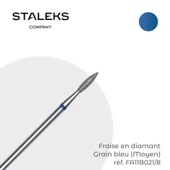 - Fraise en diamant forme Flamme Grain Bleu 0,21 x 0,8 cm | Staleks Best