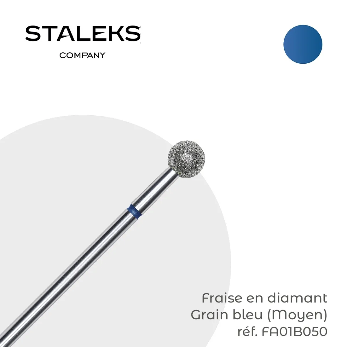 - Fraise en diamant forme Boule Grain Bleu 0,5 cm | Staleks Fashion