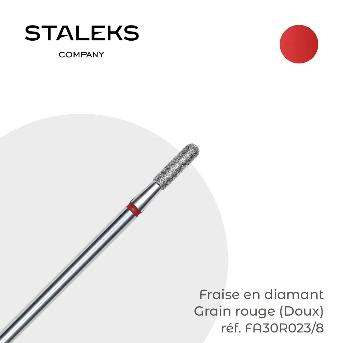 - Fraise en diamant forme Tonneau Grain Rouge 0,23 x 0,8 cm | Staleks Clearance