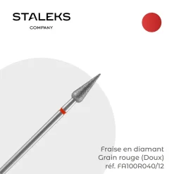 - Fraise en diamant forme Tulipe Grain Rouge 0,4 x 1,2 cm | Staleks New