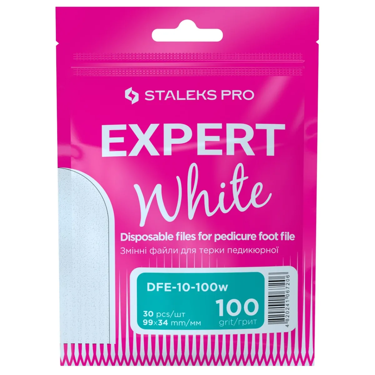 Pro - Limes Recharges Pédicure Blanches Grain 100 EXPERT 10 (30 pcs) | Staleks Online