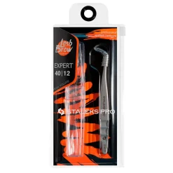 Pro - Pince Angle droit professionnelle pour extension de Cils EXPERT 40 Type 12 (65°) | Staleks Online