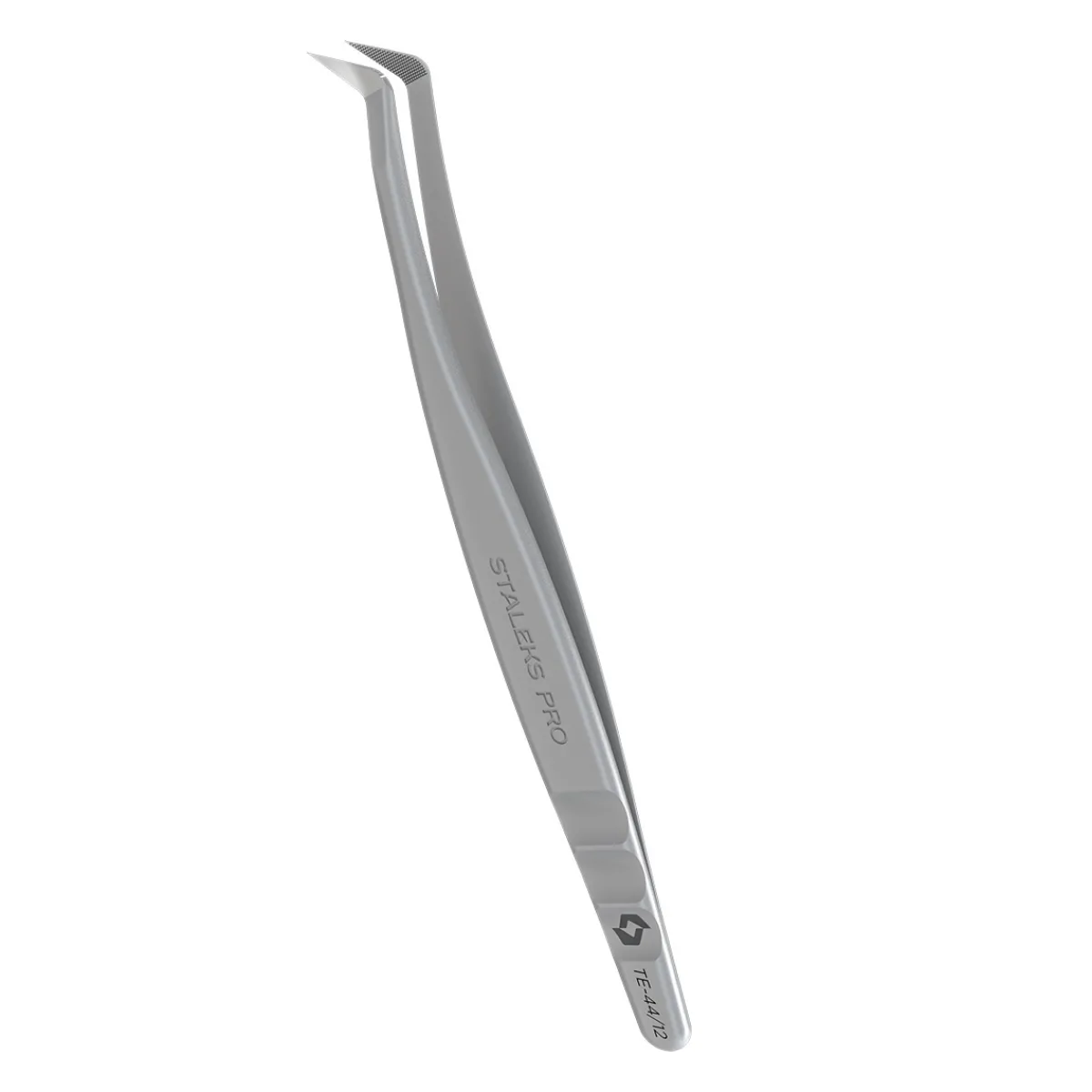 Pro - Pince en L professionnelle pour extension de Cils avec Nano-encoches EXPERT 44 Type 12 (65°) | Staleks New