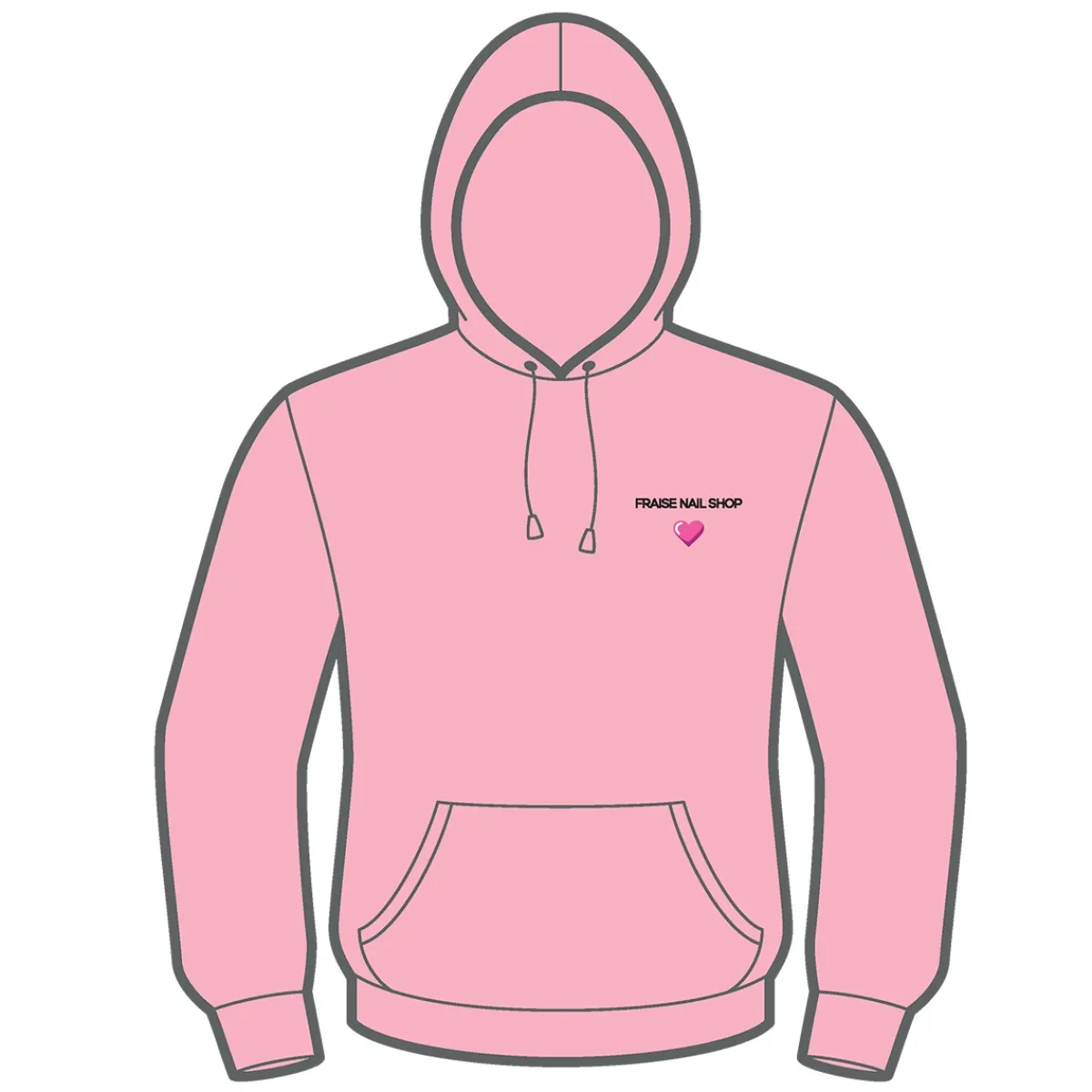 Sweat-shirt à capuche brodé - 4 tailles | Fraise Nail Shop Fashion