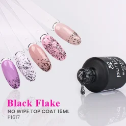 Top Coat BLACK FLAKE 15 ml | Purple Professional Discount