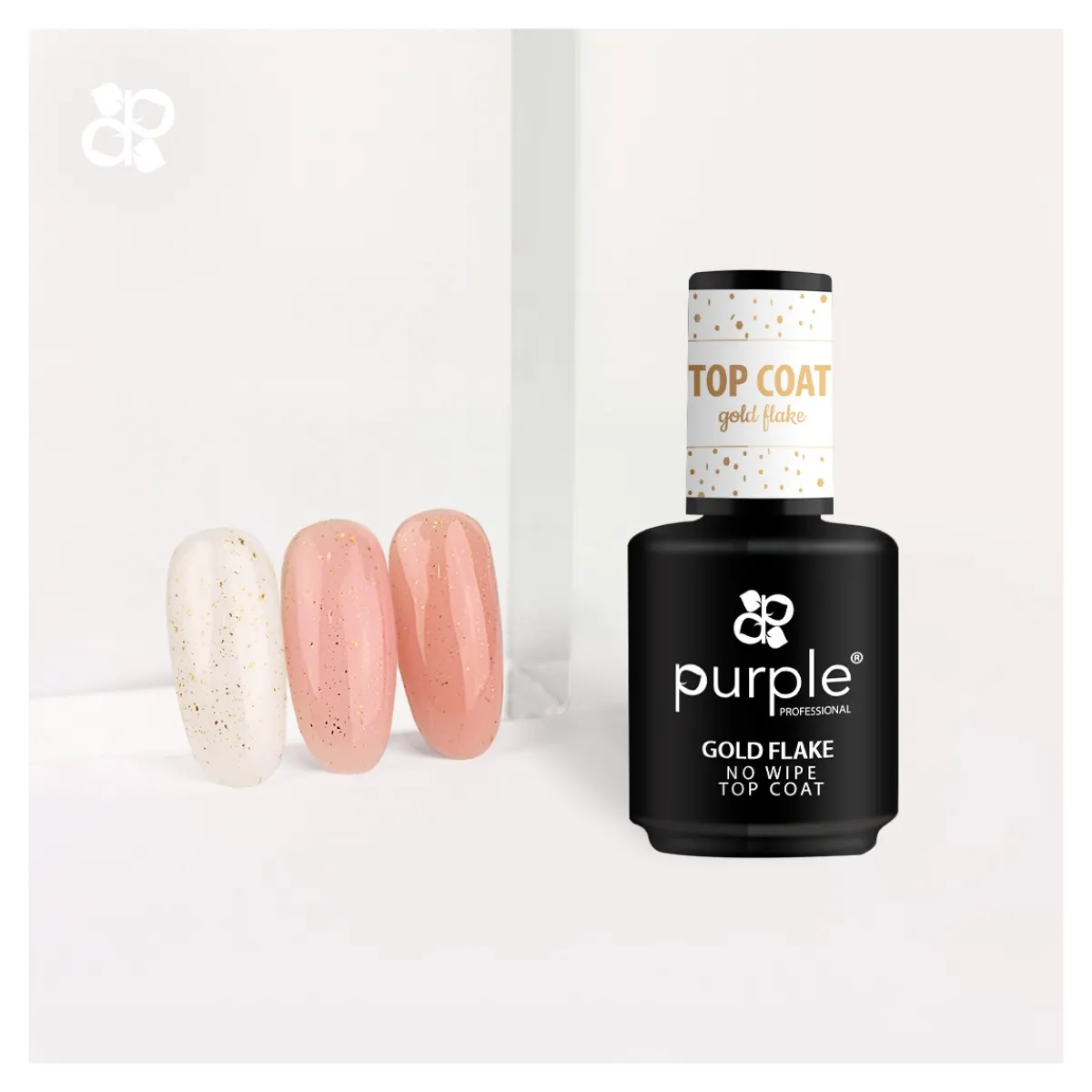 Top Coat GOLD FLAKE 15 ml | Purple Professional Outlet