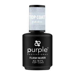 Top Coat pailleté FLASH SILVER 15 ml | Purple Professional Discount
