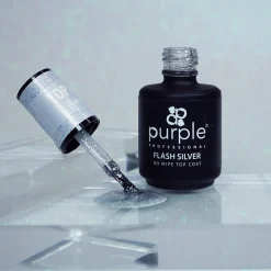 Top Coat pailleté FLASH SILVER 15 ml | Purple Professional Discount