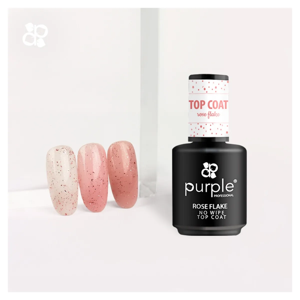 Top Coat ROSE FLAKE 15 ml | Purple Professional Outlet
