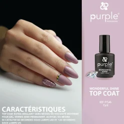 Top coat WONDERFUL SHINE 15 ml | Purple Professional Sale