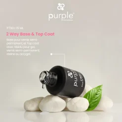 2 WAY BASE & TOP COAT 15 ml | Purple Professional New